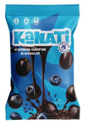 Arándanos recubiertos de 70% cacao - Sobre de 20g1
