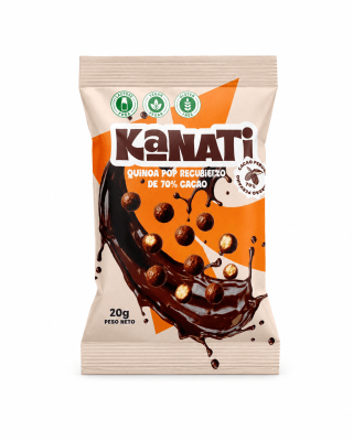 Quinua pop recubierta de 70% cacao - Sobre de 20g1