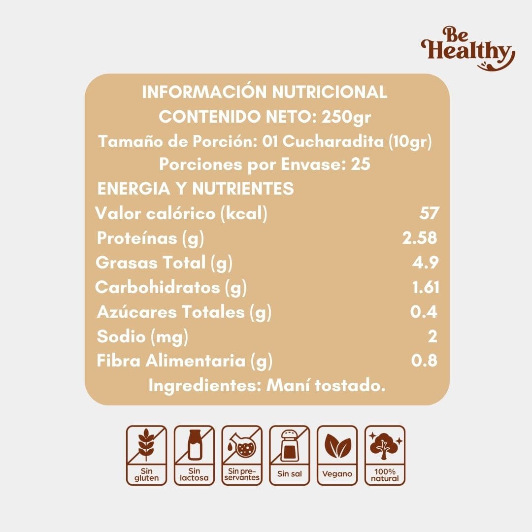 Mantequilla de Maní – Frasco de vidrio 250g2