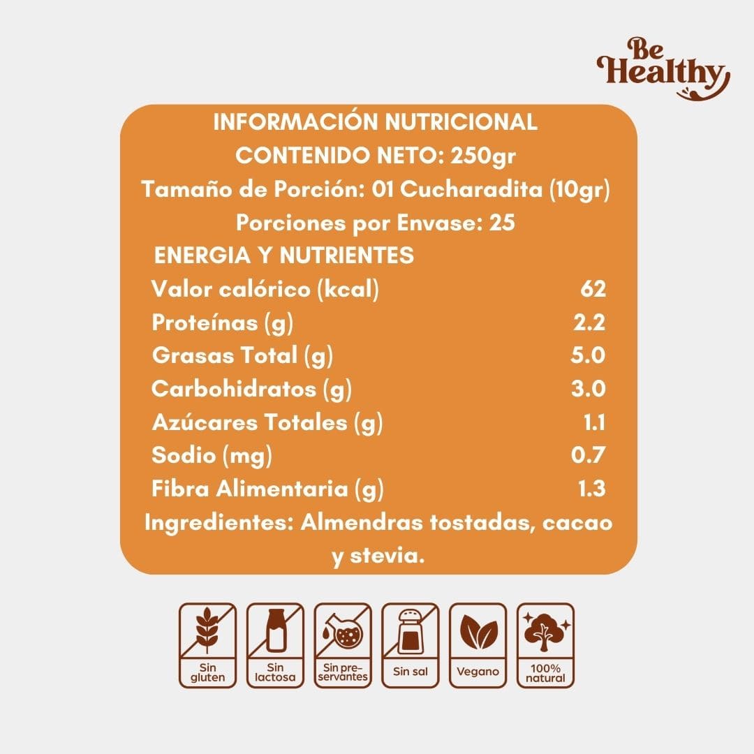 Mantequilla de ChocoAlmendras – Frasco de vidrio 250g3