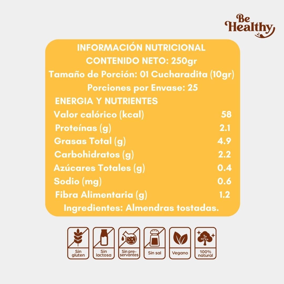 Mantequilla de Almendra – Frasco de vidrio 250g2