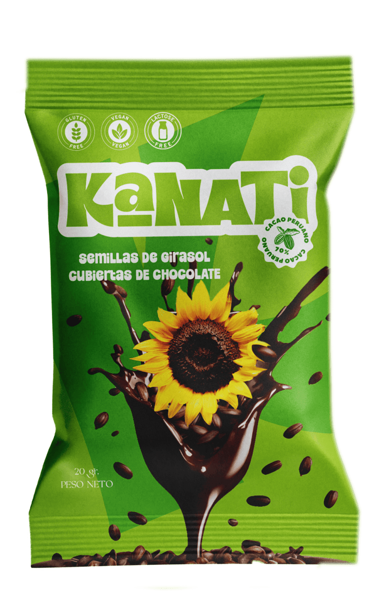 Semillas de girasol recubiertas de 70% cacao - Sobre de 20g 0