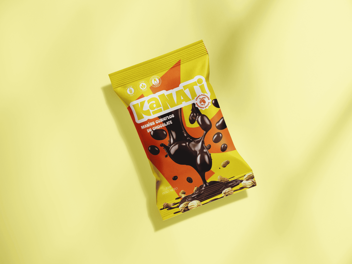 Maníes recubiertos de 70% cacao - Sobre de 20g3