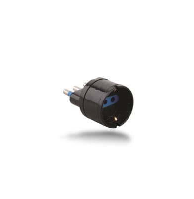 Adaptador Schuko 10A negro