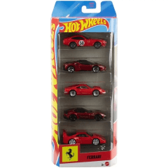 PACK DE 5 AUTOS HOT WHEELS FERRARI