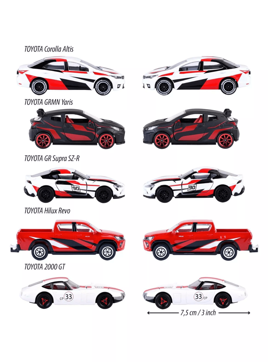 PACK DE 5 AUTOS TOYOTA RACING MAJORETTE2