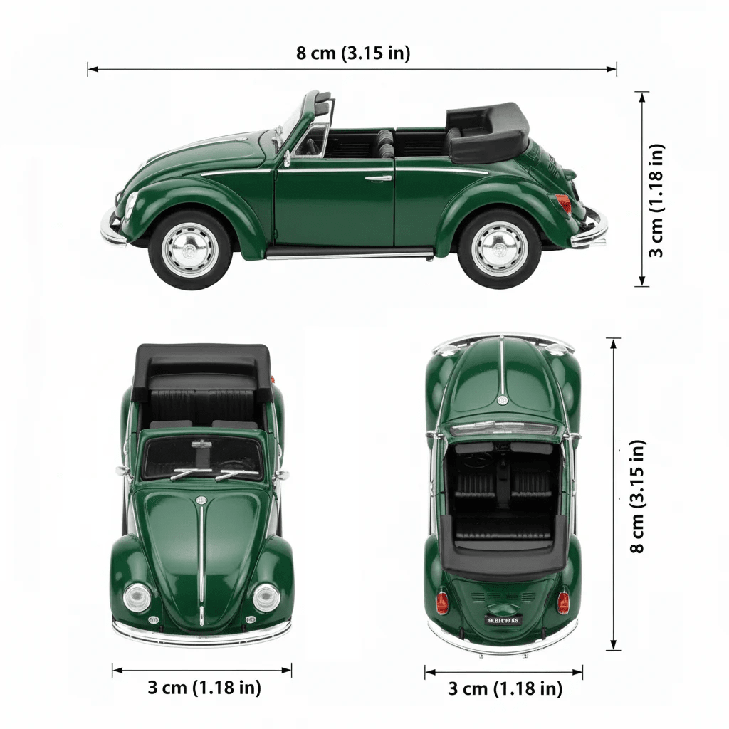 VOLKWAGEN BEETLE (CONVERTIBLE) 1:60 - WELLY3