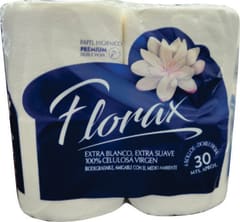 PAPEL HIGIENICO FLORAX 30 MTS DH X 4 ROLLOS
