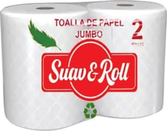 TOALLA PAPEL DISPENSADOR SUAV Y ROLL 200 MTS X 2 ROLLOS