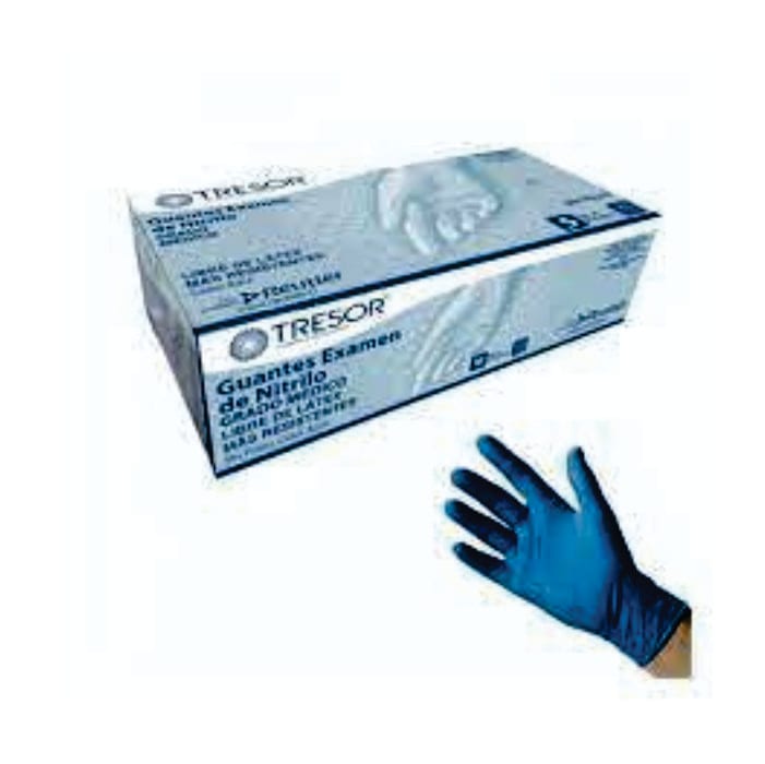 GUANTES DE NITRILO TRESOR NEGROS TALLA M 100 UNI1