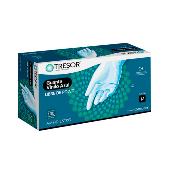GUANTES DE VINILO TRESOR TALLA M 100 UNI1