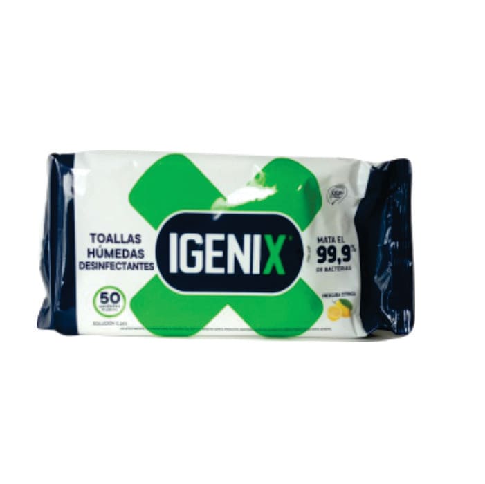 TOALLAS HUMEDAS DESINFECTANTES IGENIX 50 UNID1