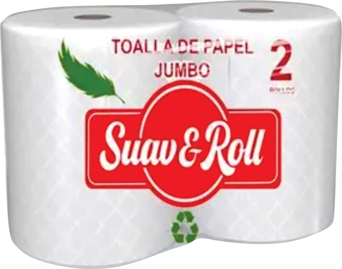 TOALLA PAPEL DISPENSADOR SUAV Y ROLL 200 MTS X 2 ROLLOS1