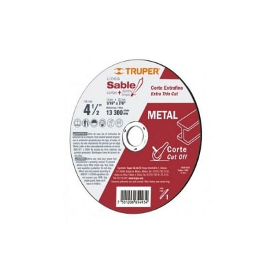 DISCO CORTAR TRUPER CORTE METAL # DICOF-4510 4.1/2'' 10 PIEZAS (OF)1