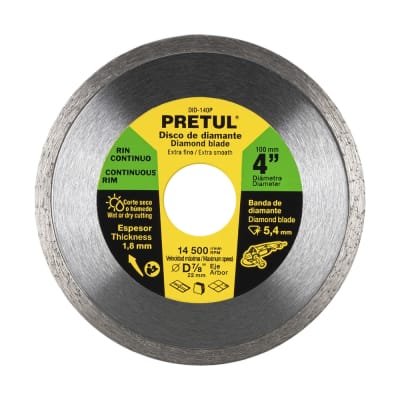 DISCO CORTAR PRETUL (TRUPER) DIAMANTADO CONTINUO # DID-140P 4''1