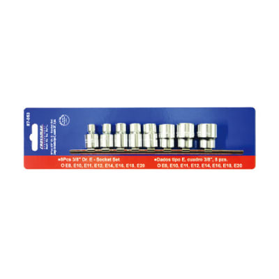 SET DE DADOS MARCA CROSSMAN CON CUADRANTE DE 3/8 DE PULGADAS CON 8 PIEZAS EN TOTAL #87-0531