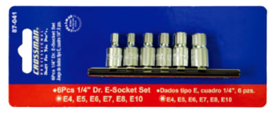 SET DE DADOS MARCA CROSSMAN #87-041 CON CUADRANTE DE 1/4 DE PULGADAS CON 6 UNIDADES1