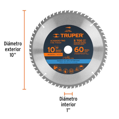 SIERRA CIRCULAR TRUPER P/MADERA 10' X 60 DTS. #ST-1060E1