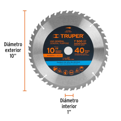 SIERRA CIRCULAR TRUPER P/MADERA 10' X 40 DTS. #ST-1040E1