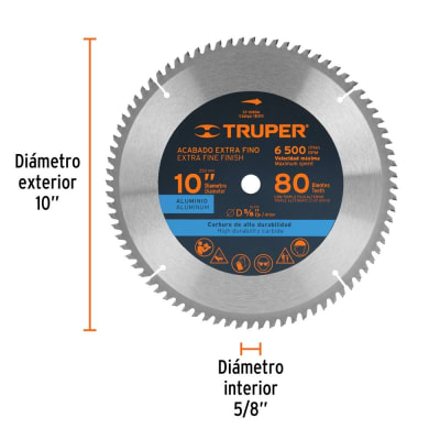 SIERRA CIRCULAR TRUPER P/ALUMINIO 10' X 80 DTS. #ST-1080A1