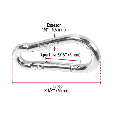 MOSQUETÓN FIERO (TRUPER) FIJO ACERO 1/4'' # BMA-1/4 (BANMOS-1/4)1