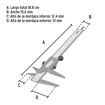 PIE DE METRO PRETUL (TRUPER) 5'' # VER-6P1