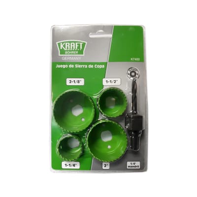 SIERRA COPA KRAFT BOHRER P/MADERA C/MANDRIL 1/4'' JGO.5 PZAS1