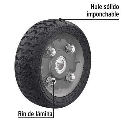 RUEDA P/CARRO T/ YEGUA COMPLETA PRETUL (TRUPER) IMPONCHABLE 6'' # RD-621