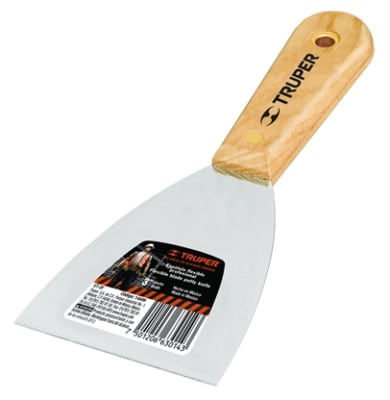 ESPÁTULA ACERO FLEXIBLE TRUPER 3'' M/MADERA # ET-3F1