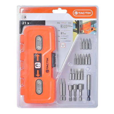 PUNTA Y ADAPTADOR TACTIX # 418321 JGO.21 PZAS. C/CAJA MAGNÉTICA1