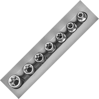 JUEGO 7 PZAS. DADOS TORX HEMBRA E10-E24  FORCE1