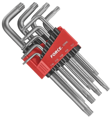 JUEGO LLAVES TORX T10-T50 9P LARGAS  FORCE1