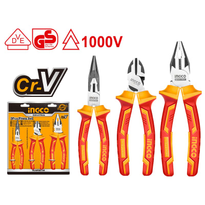 ALICATE INGCO AISLADO 1000V INDUSTRIAL JGO.3 PZAS1