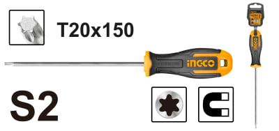 ATORNILLADOR INGCO TORX T-20 6MM X 150MM # HS68T20150(OF)1