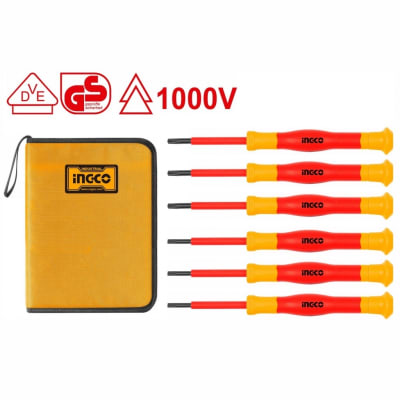 ATORNILLADOR INGCO AISLADO PRECISION 1000V JGO.6 PZAS1