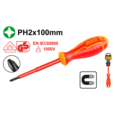 ATORNILLADOR INGCO ELECTRICO AISLADO 1000V PH2 X 100 MM1