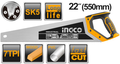 SERRUCHO INGCO DIENTES PRECISIÓN 3 FILOS 22'' # HHAS28550(OF)1