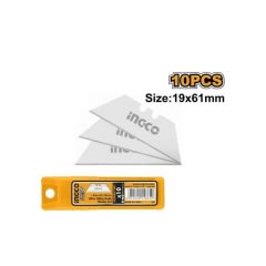 HOJA REPTO. CUCHILLO CARTONERO INGCO 61 X 19 MM JGO.10 PZS # HUKB610011