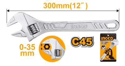 LLAVE FRANCESA INGCO CROMADA 12'' # HADW1311221