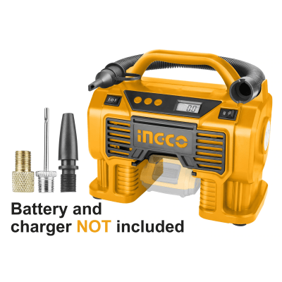 COMPRESOR INFLADOR INGCO INDUSTRIAL 20V S/BAT.S/CARGADOR #CACLI20021