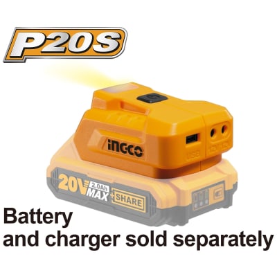 CARGADOR INGCO USB 20V.INALAMB.A BATERÍA S/BAT.S/CARGADOR # CUCLI20221