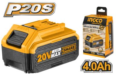 BATERÍA INGCO LITIO 20V 4Ah P/MÚLTIPLES HTAS. #FBLI20021