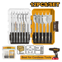 MECHA INGCO INDUSTRIAL P/MADERA JGO 12 PZAS 8-32 MM # AKDL12061