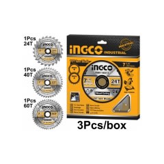 DISCO INGCO CORTE MADERA JGO.3 PZAS.7 1/4' 24 T, 40 T, 60 T.# TSB518521531