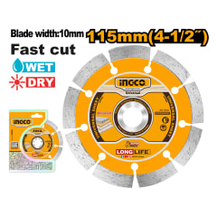 DISCO DIAMANTADO SEGMENTADO INGCO SECO 115 (4.1/2'') X 22,2 MM #DMD0111521