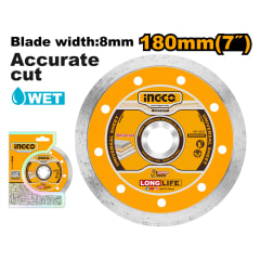 DISCO DIAMANTADO CONTINUO INGCO HÚMEDO 180 (7'') X 22.2MM #DMD0218021