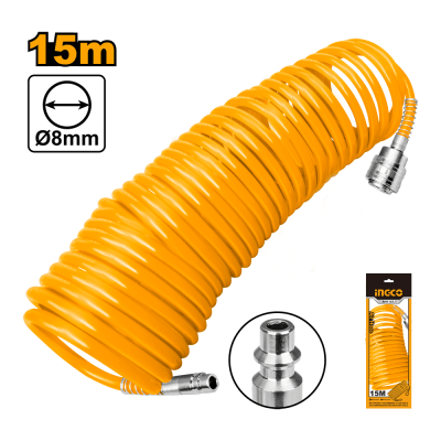 MANGUERA ESPIRAL INGCO P/COMPRESOR DE AIRE 15 MTS # AH1151.11