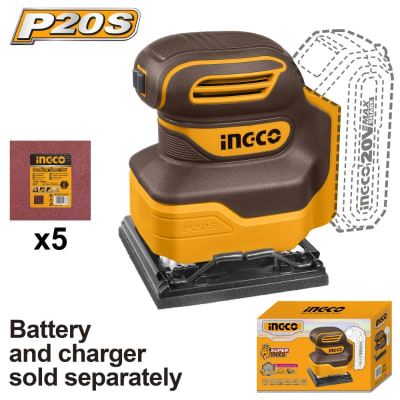 LIJADORA ORBITAL INALAMB. 20V S/BATERIA Y S/CARGADOR 110MM INGCO#CSHSLI20141