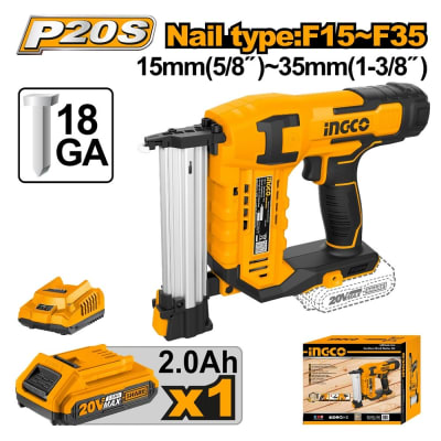 CLAVADORA INGCO INALÁMBRICA 20 V. C/BATERÍA CAP.CARGA 105 PZ # CBNLI35081