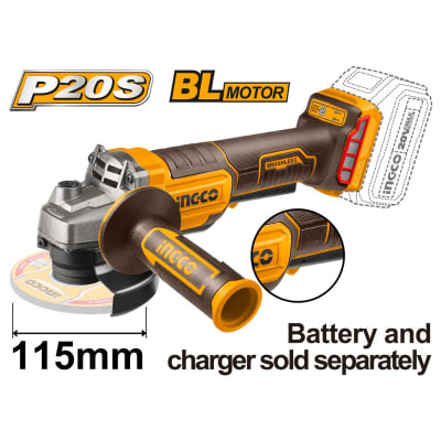 ESMERIL ANGULAR INALAMBRICO 20V S/BAT S/CARGADOR 115MM INGCO#CAGLI2111561